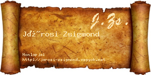 Járosi Zsigmond névjegykártya